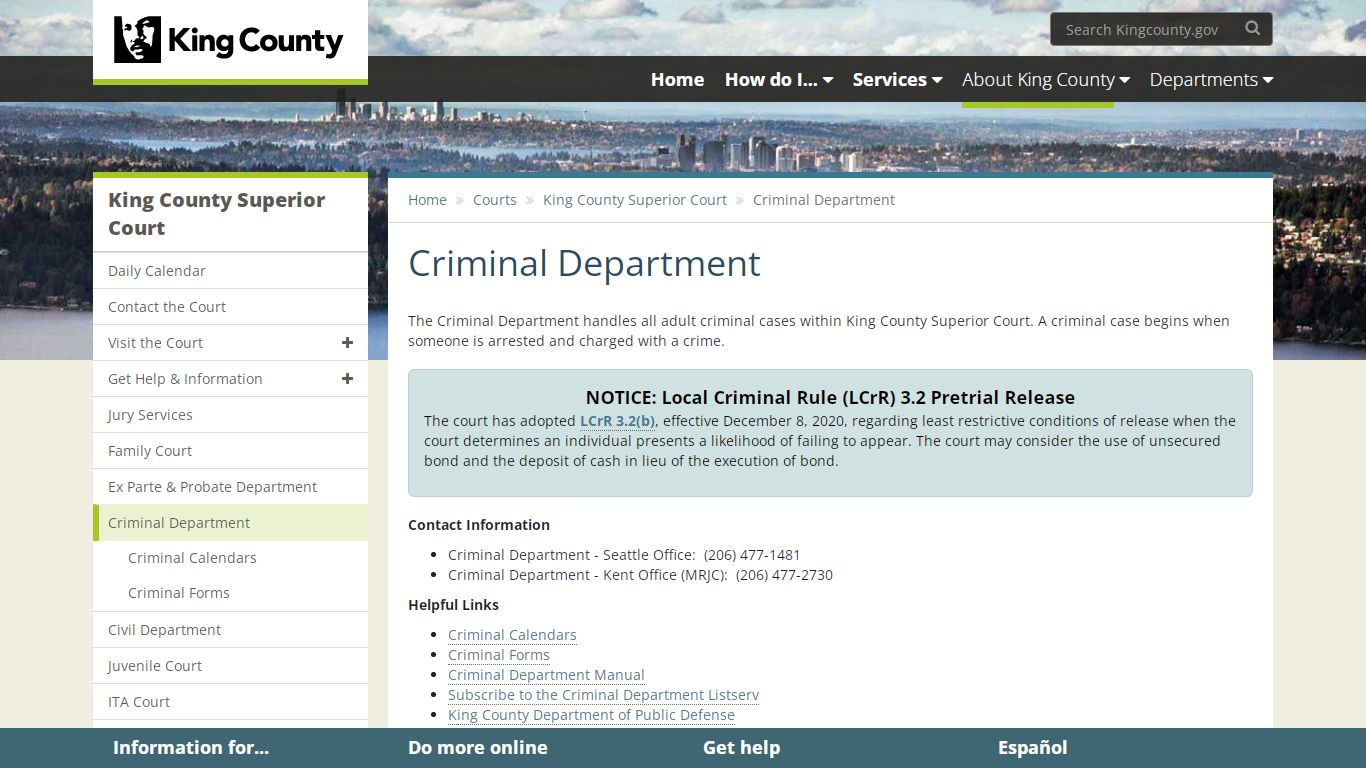 Criminal Department - King County